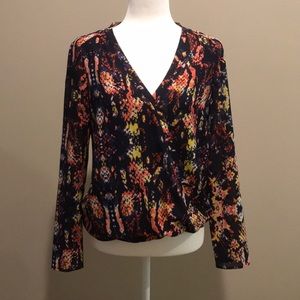 COOPER and ELLA faux wrap blouse size Small